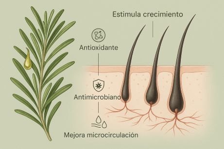 Beneficios del romero para el cabello: ciencia y uso práctico